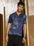 Campus Sutra Dye-Panel Jacquard Polo T-Shirt