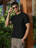 Campus Sutra Marquise-Panel Jacquard Polo T-Shirt