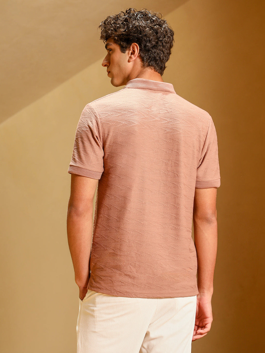 Campus Sutra Spirit Weave Polo T-Shirt
