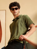 Campus Sutra Bi-Panel Polo T-Shirt