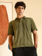 Campus Sutra Bi-Panel Polo T-Shirt