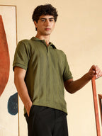 Campus Sutra Bi-Panel Polo T-Shirt