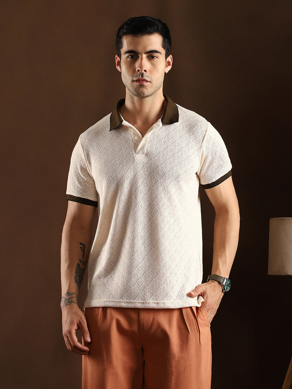Campus Sutra Contrast Quad Polo T-Shirt