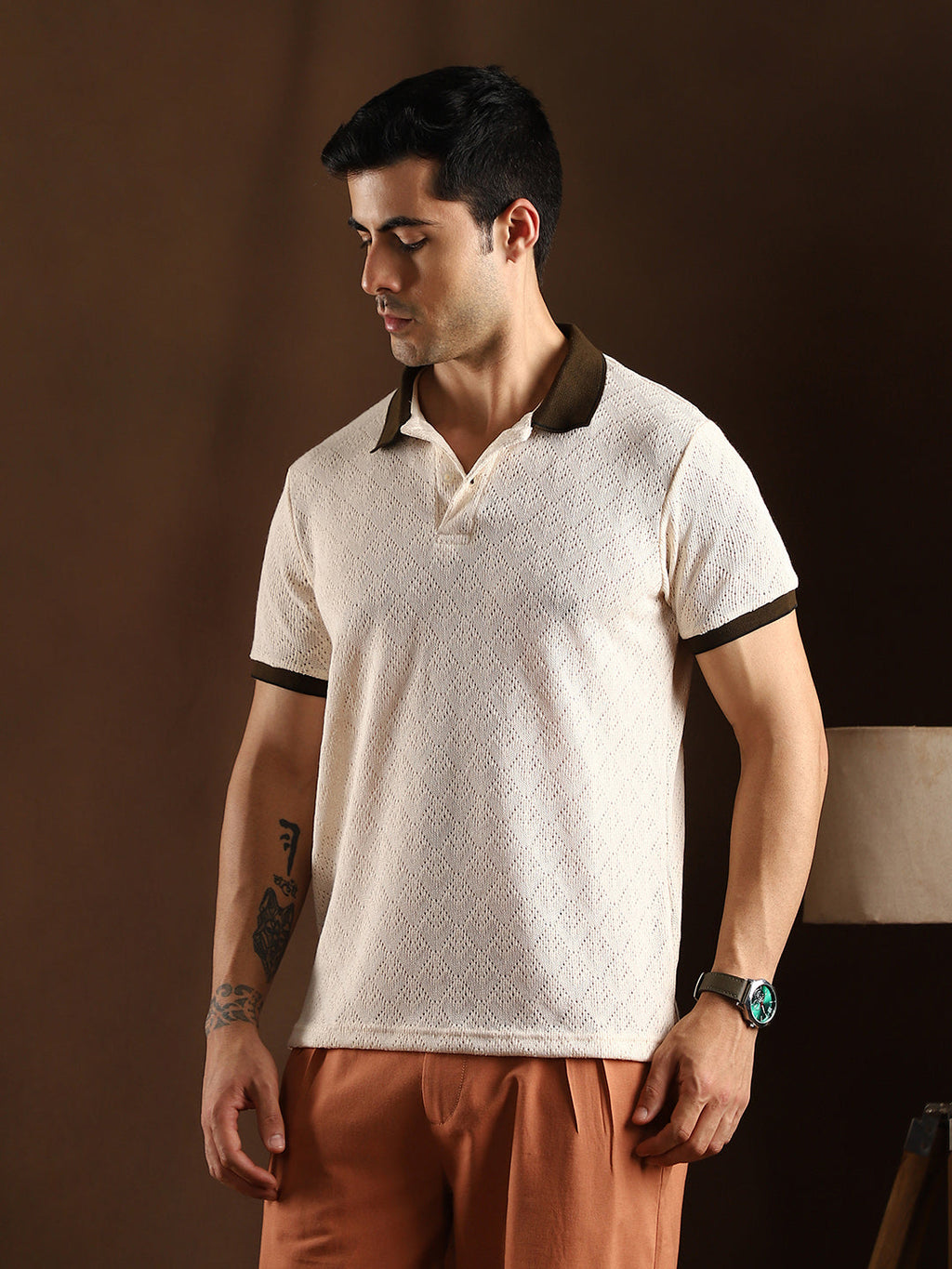 Campus Sutra Contrast Quad Polo T-Shirt