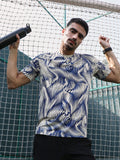 Campus Sutra Abstract-Stroke Activewear T-Shirt