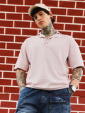 Campus Sutra Coil-Tactile Cuban Polo T-Shirt