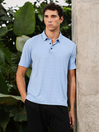 Campus Sutra Seamless Gradient-Texture Polo T-Shirt