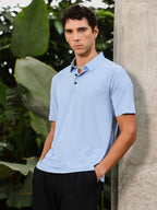 Campus Sutra Seamless Gradient-Texture Polo T-Shirt