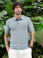 Campus Sutra Seamless Knit Polo T-Shirt