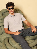 Campus Sutra Seamless Grid Polo T-Shirt