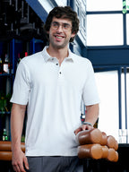 Campus Sutra Seamless Ribbed Polo T-Shirt