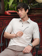 Campus Sutra Seamless Lined Polo T-Shirt