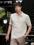 Campus Sutra Seamless Lined Polo T-Shirt