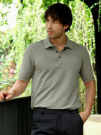 Campus Sutra Seamless Lined Polo T-Shirt