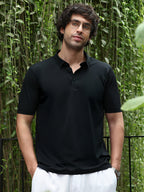 Campus Sutra Seamless Solid Polo T-Shirt