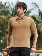 Campus Sutra Seamless Solid Polo T-Shirt