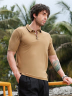 Campus Sutra Seamless Solid Polo T-Shirt
