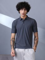 Campus Sutra Seamless Striped Polo T-Shirt