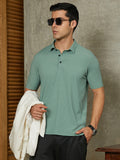 Campus Sutra Seamless Striped Polo T-Shirt