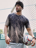 Campus Sutra Faded-Chevron Activewear T-Shirt