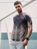 Campus Sutra Faded-Chevron Activewear T-Shirt