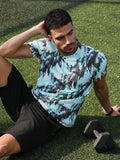Campus Sutra Abstract-Brush Activewear T-Shirt