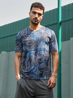 Campus Sutra Swirl-Lined Activewear T-Shirt