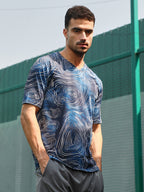Campus Sutra Swirl-Lined Activewear T-Shirt