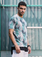 Campus Sutra Blur-Imprint Activewear T-Shirt
