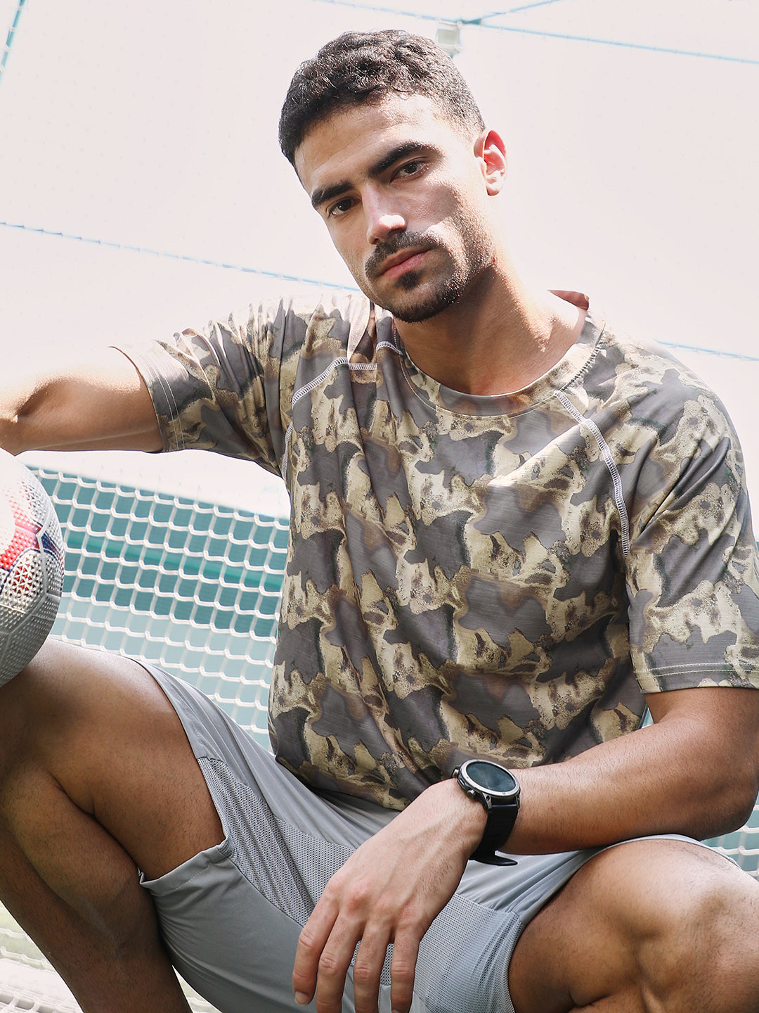 Campus Sutra Flow-Lined Activewear T-Shirt