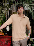 Campus Sutra Seamless Ribbed Polo T-Shirt