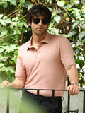 Campus Sutra Seamless Ribbed Polo T-Shirt