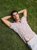 Campus Sutra Blob-Jacquard Polo T-Shirt