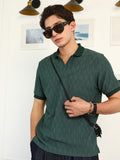 Campus Sutra Marquise-Tactile Knit Polo T-Shirt