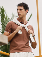 Campus Sutra Dot-Tactile Polo T-Shirt