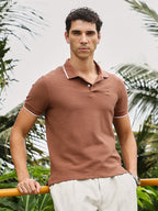 Campus Sutra Dot-Tactile Polo T-Shirt
