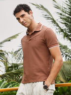 Campus Sutra Dot-Tactile Polo T-Shirt