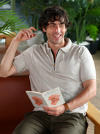 Campus Sutra Chalk-Striped Polo T-Shirt