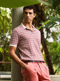 Campus Sutra Basket-Jacquard Polo T-Shirt