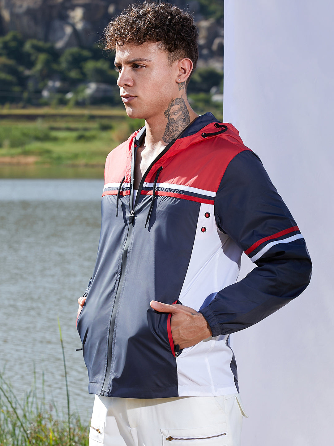 Campus Sutra Zip-Front Jacket With Insert Pocket