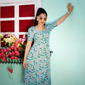 Botanical Slit Midi Dress
