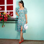 Botanical Slit Midi Dress