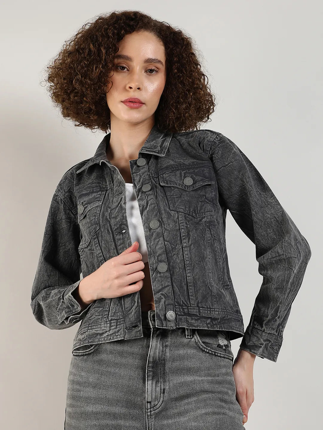 Acid-Wash Denim Jacket