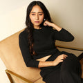 Solid Black Ribbed Co-Ord Set