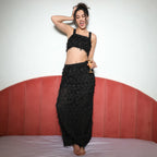 Black Co-Ord Set With Fringing