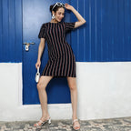Halo Striped Mini Dress