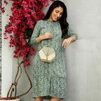 Button-Front Midi Dress