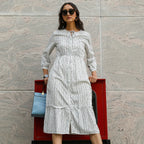 Chalk Striped Midi Dress