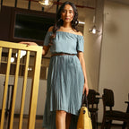 Pleated Midi Dress