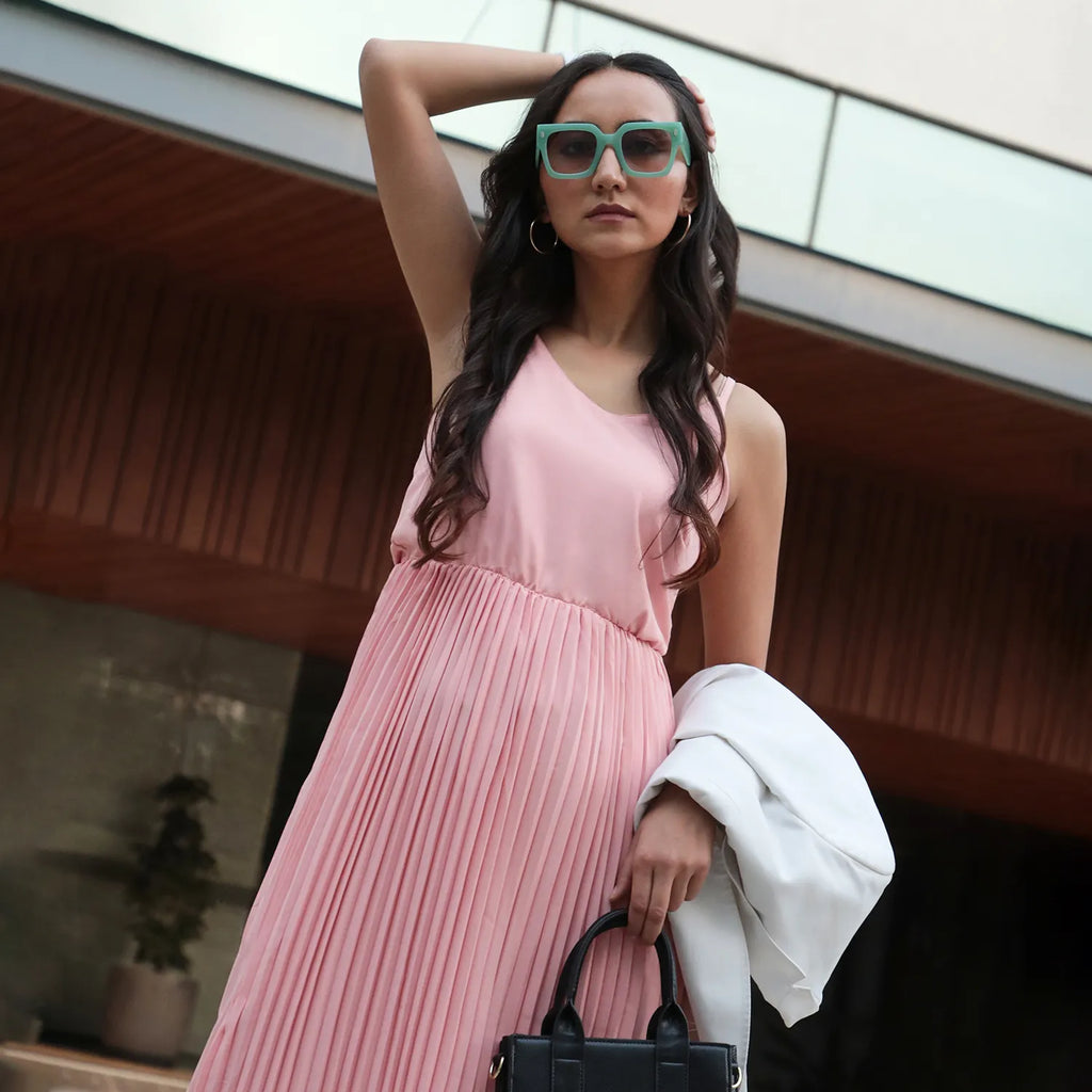 Pleated Maxi Dress